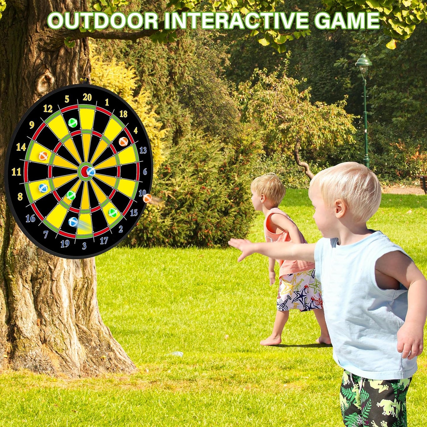 TargetChamp™ – Groot Dubbelzijdig Kinder Dartbord – Educatief Actief Speelplezier