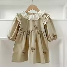LaceHarvest™ – Vintage Set met Kanten Kraag – Baby en Peuter Outfit