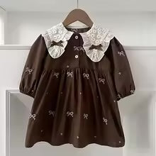 LaceHarvest™ – Vintage Set met Kanten Kraag – Baby en Peuter Outfit