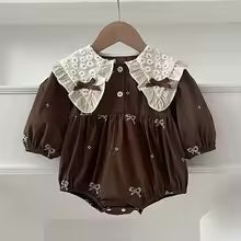 LaceHarvest™ – Vintage Set met Kanten Kraag – Baby en Peuter Outfit