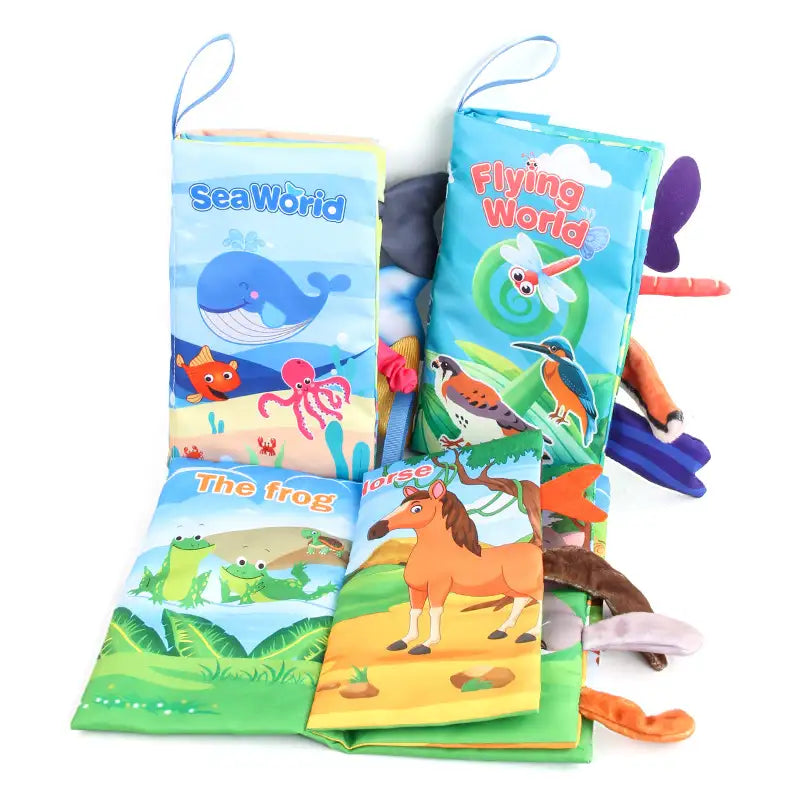 BladBeest™ – Montessori Stoffen Babyboekjes – Sensorisch Speelplezier voor de Allerkleinsten