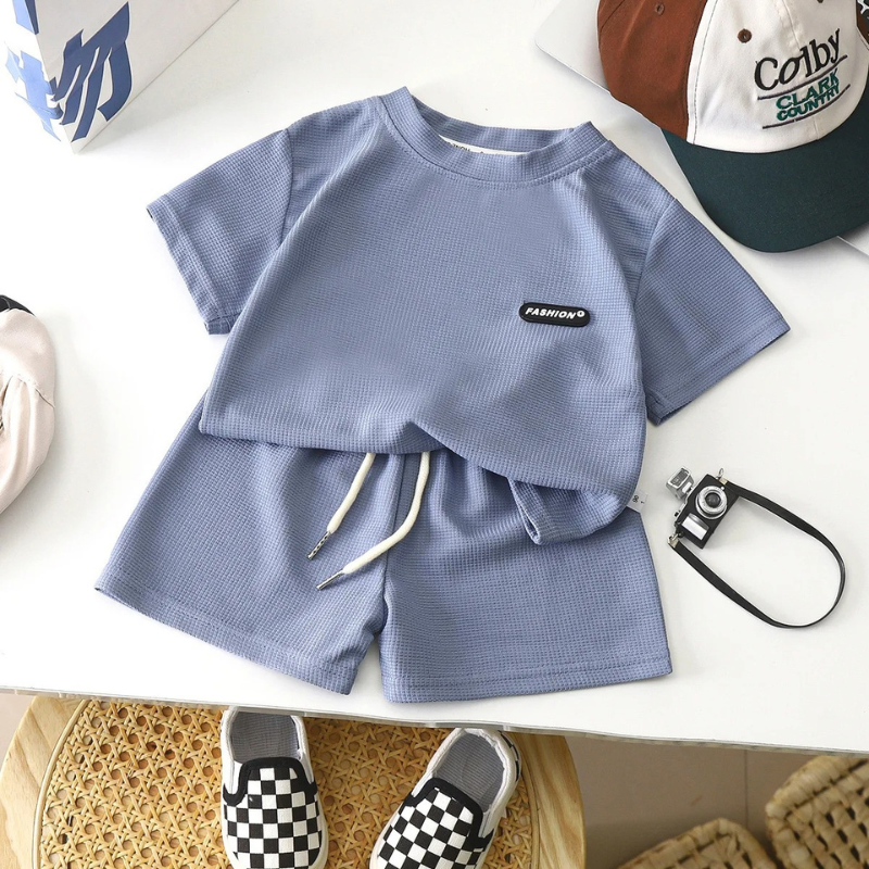 BrightFlex™ – Zomerset met Stretchkatoen – Jongens Outfit voor Warme Dagen