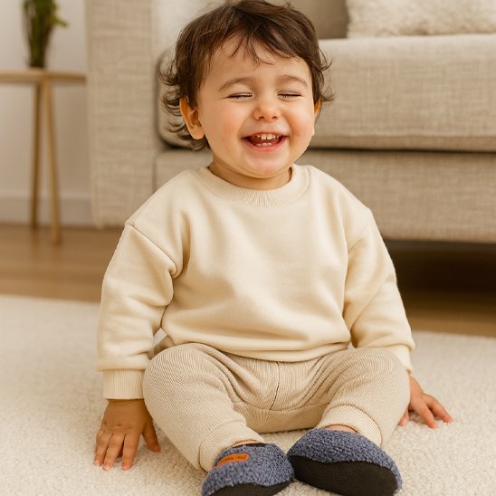 VoetWolk™ – Biokatoenen Babyslofjes – Zachte Eerste Stapjes