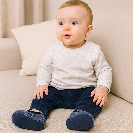 VoetWolk™ – Biokatoenen Babyslofjes – Zachte Eerste Stapjes