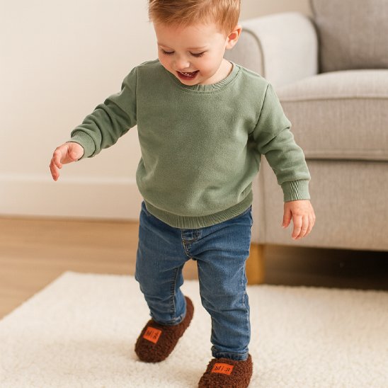 VoetWolk™ – Biokatoenen Babyslofjes – Zachte Eerste Stapjes