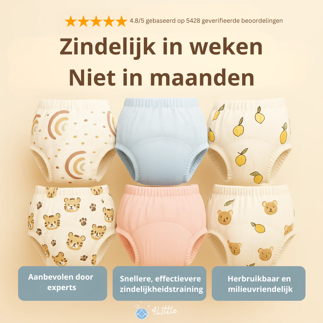 PottyPals™ – Herbruikbare Pottytrainer van Katoen – Peuter Training Broekje