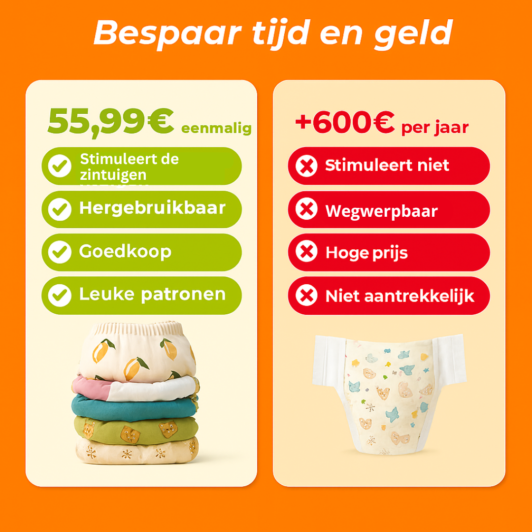 PottyPals™ – Herbruikbare Pottytrainer van Katoen – Peuter Training Broekje