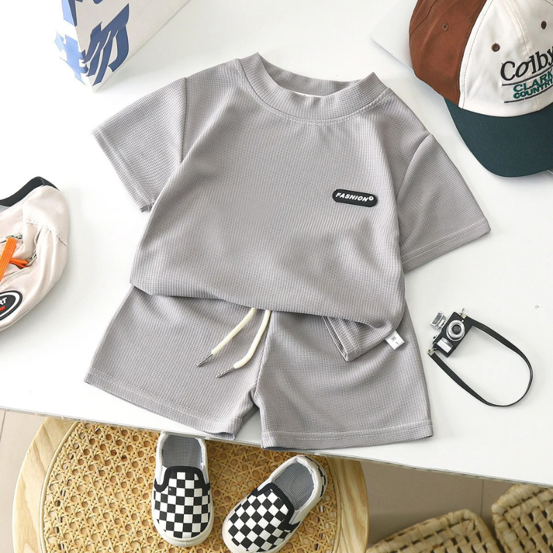 BrightFlex™ – Zomerset met Stretchkatoen – Jongens Outfit voor Warme Dagen
