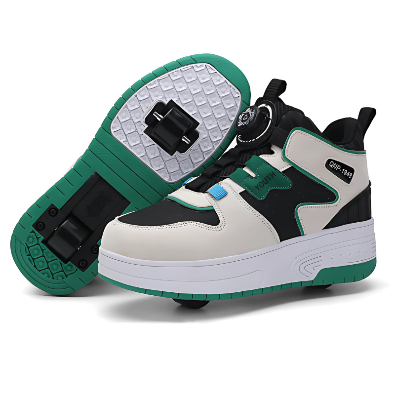 SneakRoll™ – Verstelbare Sneakers met Inklapbare Wieltjes – Kinderschoenen Avontuur Set