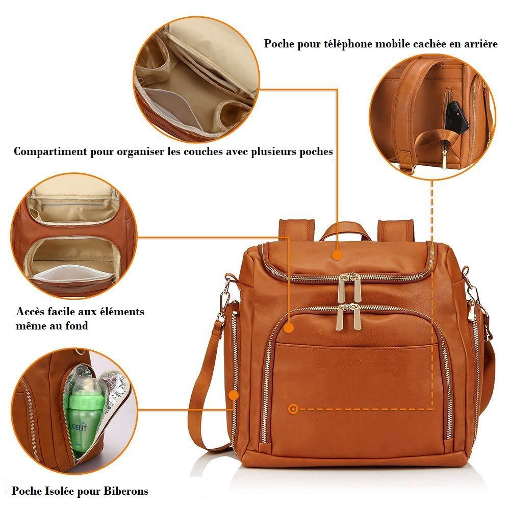 ChicVoyage™ – Sac à Langer en Cuir Véritable – Élégance et Praticité pour les Parents Modernes