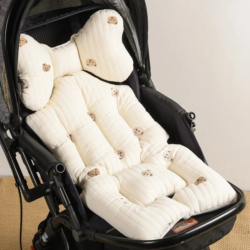SoftNest™ – Katoenen Kinderwagenkussen van Mousseline – Comfortabel & Ademend