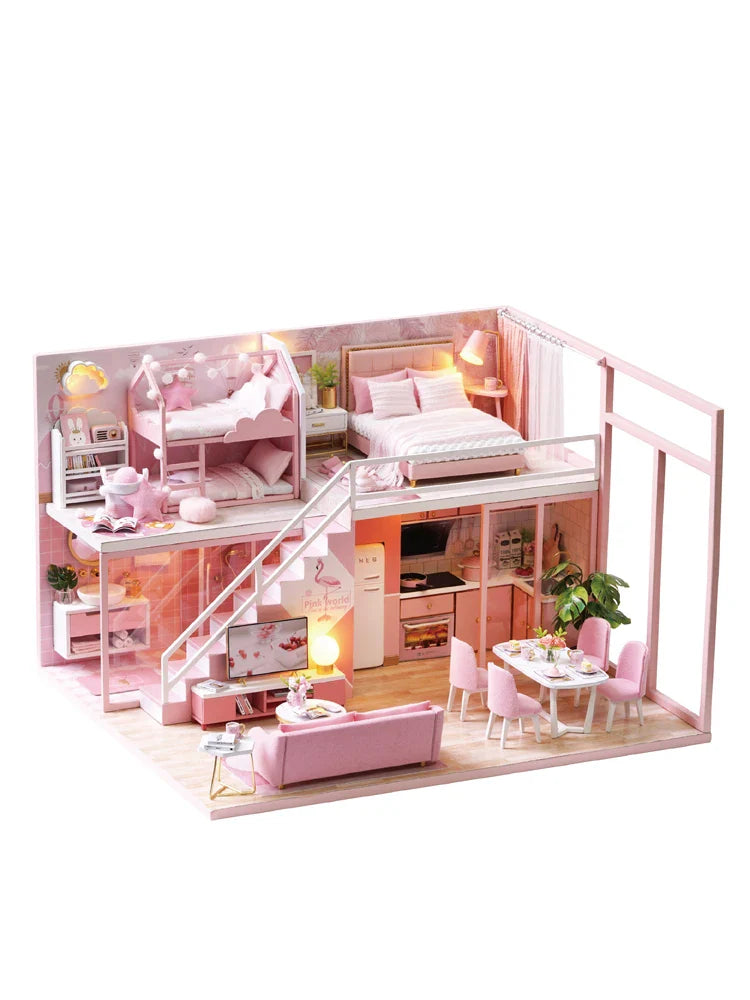 MiniWoodHaven™ – DIY Houten Poppenhuis met Meubels – Creatieve Cadeauset