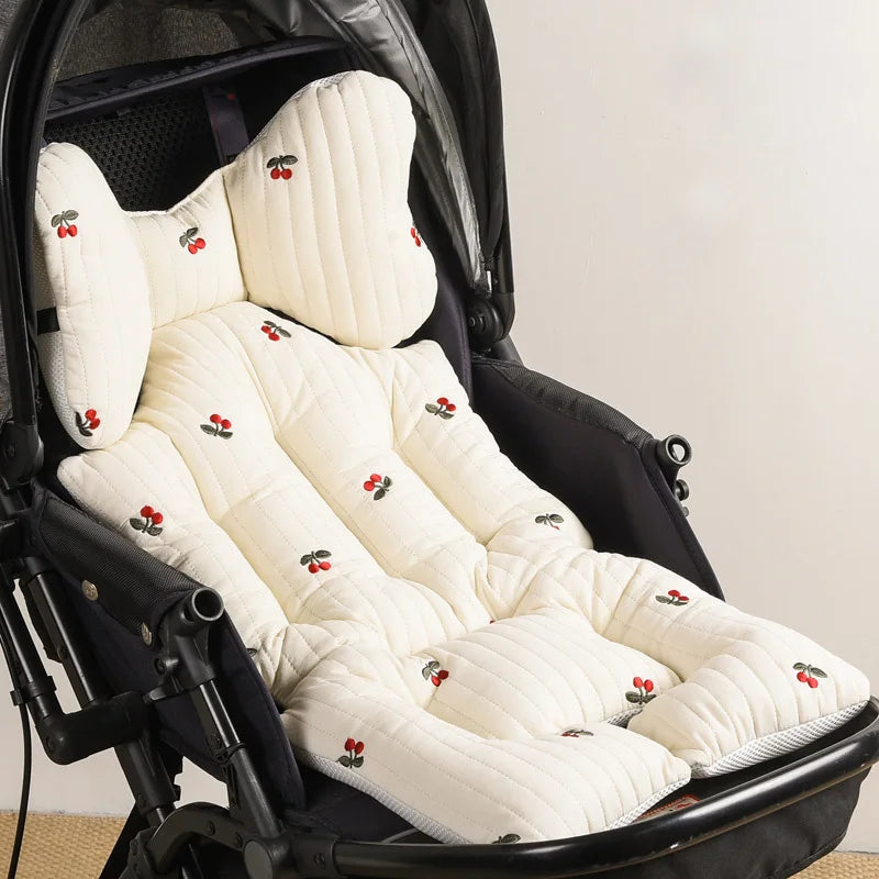 SoftNest™ – Katoenen Kinderwagenkussen van Mousseline – Comfortabel & Ademend