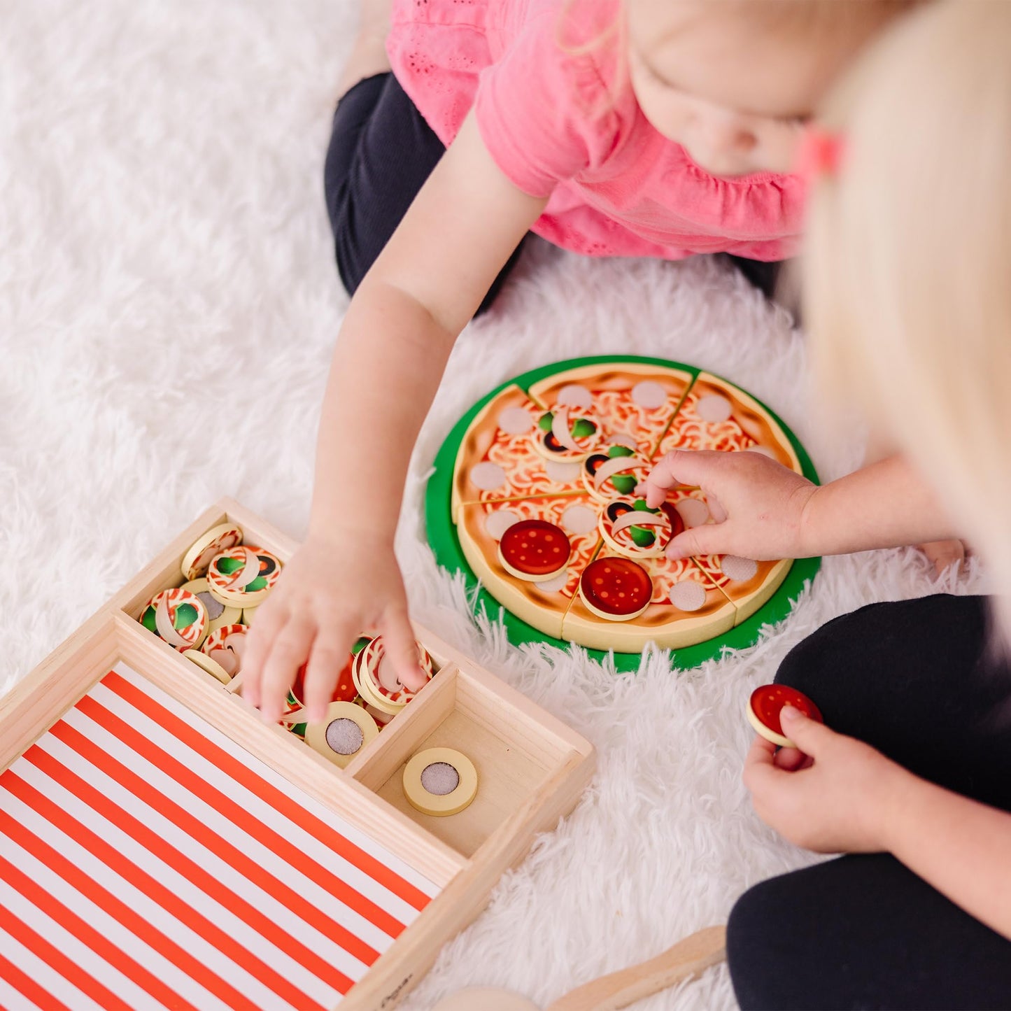 PepperPlay™ – Houten Pizza Snijset – 54-delige Speelkeuken met Klittenband