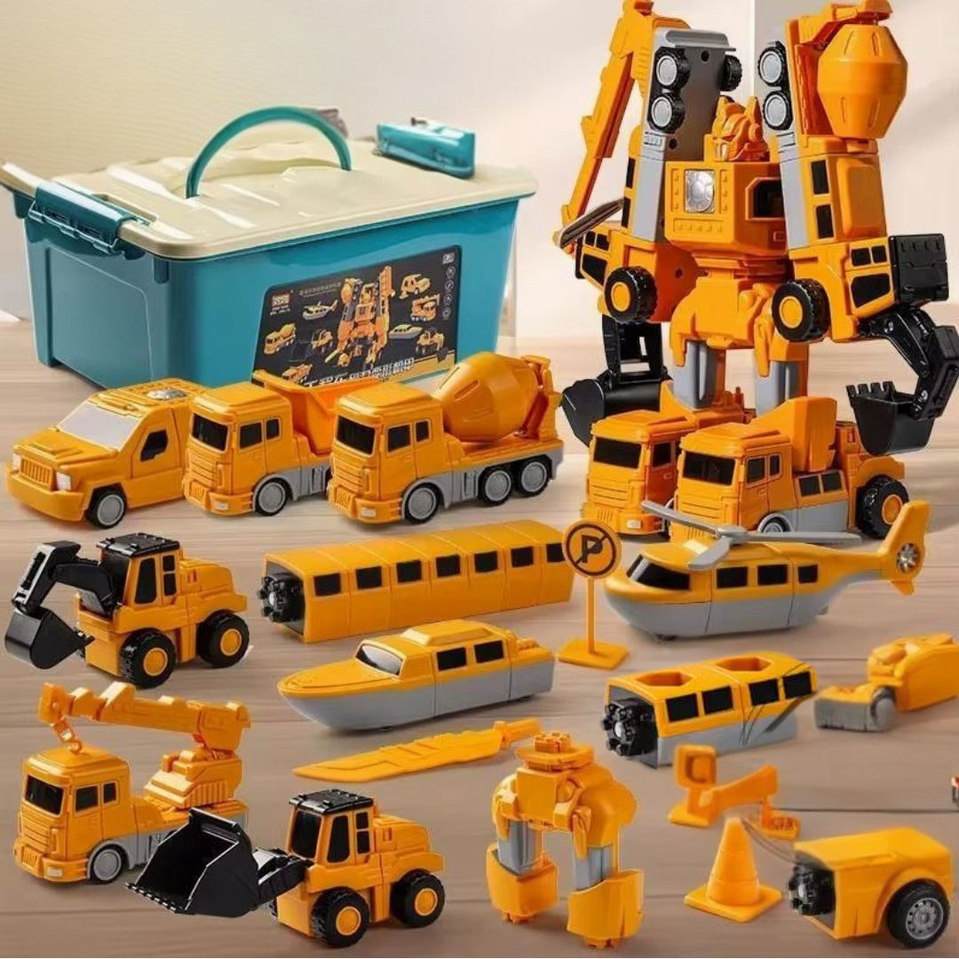 MagneTrux™ – Magnetische Bouwset 3-in-1 – Truck ↔ Robot voor Peuters & Kleuters