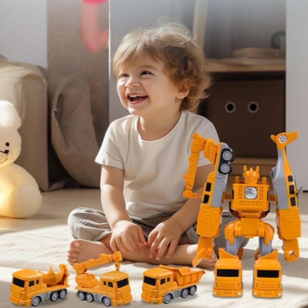 MagneTrux™ – Magnetische Bouwset 3-in-1 – Truck ↔ Robot voor Peuters & Kleuters
