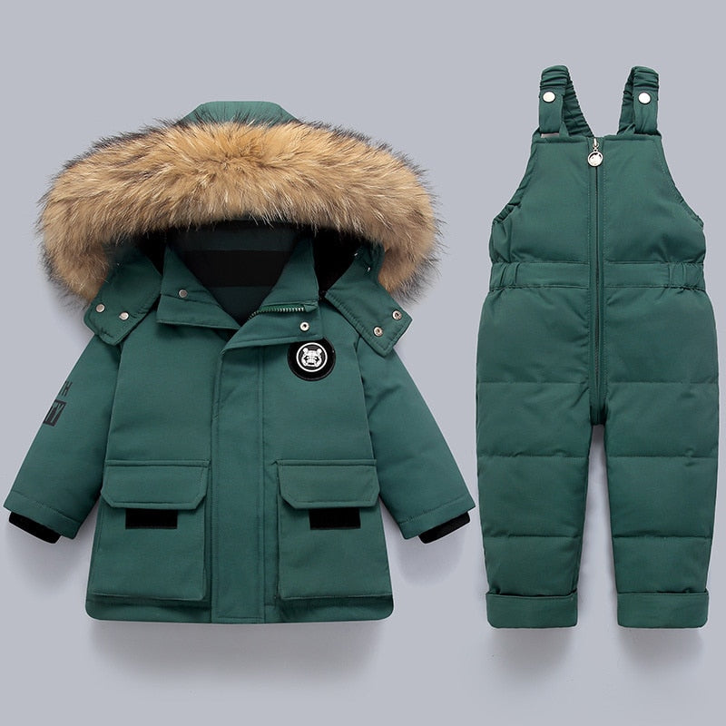 FrostyChic™ – Warme Set met Ruches en Strik – Meisjes Winteroutfit