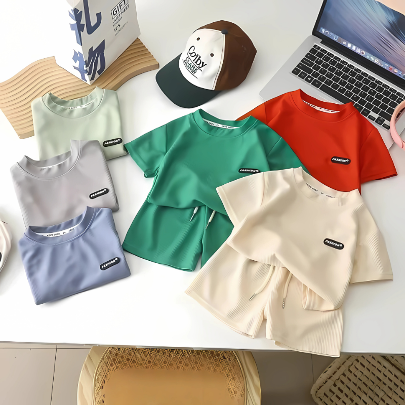 BrightFlex™ – Zomerset met Stretchkatoen – Jongens Outfit voor Warme Dagen