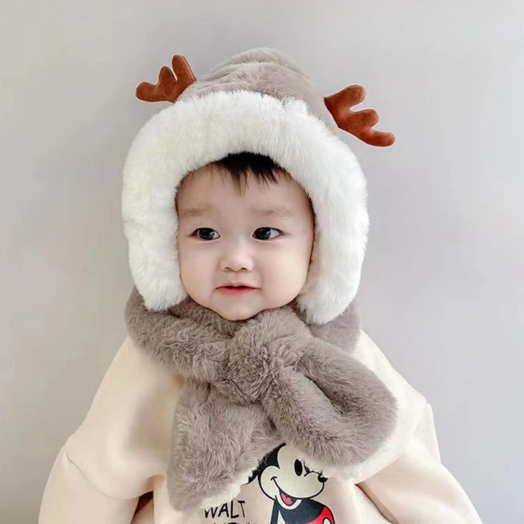 AntlerCozy™ – Warme Muts & Sjaal in 1 – Schattige Winteraccessoire