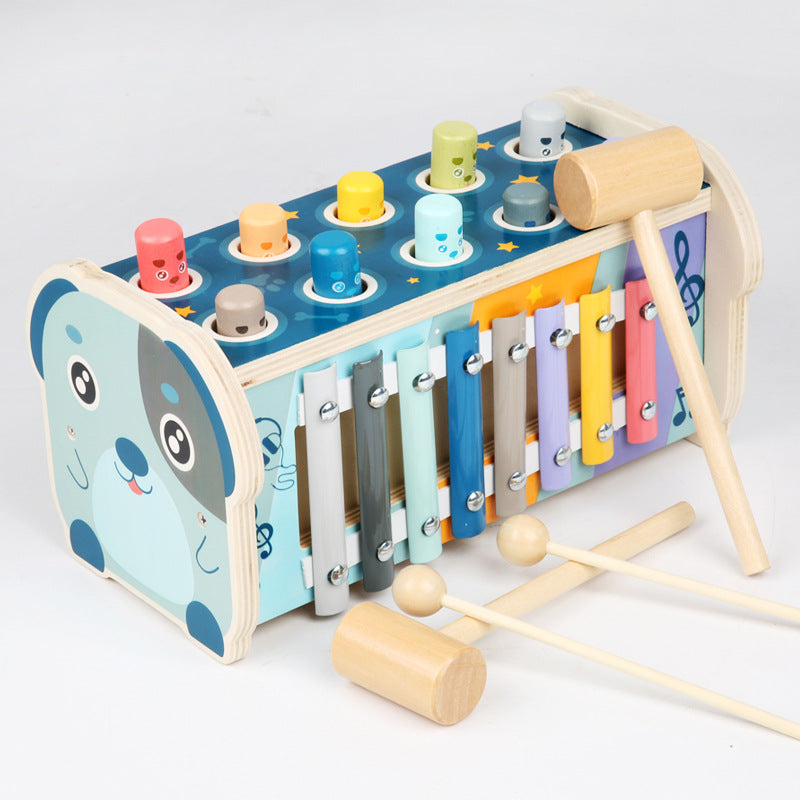 KlopKlank™ – Montessori 3-in-1 Hammerspel, Xylofoon Sorteerbox – Educatief Houten Speelgoed