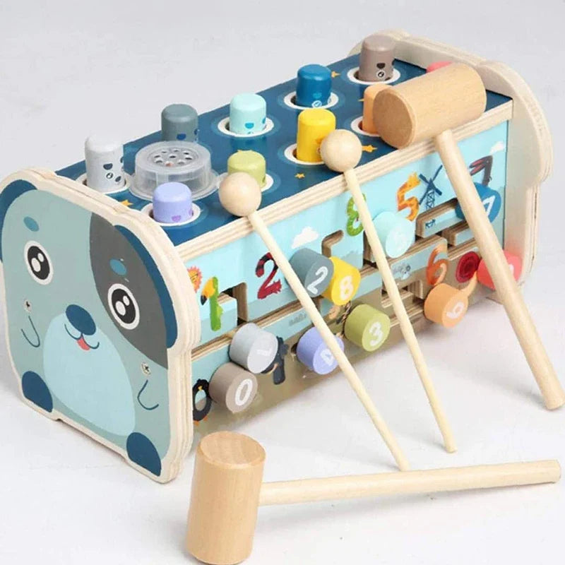 KlopKlank™ – Montessori 3-in-1 Hammerspel, Xylofoon Sorteerbox – Educatief Houten Speelgoed