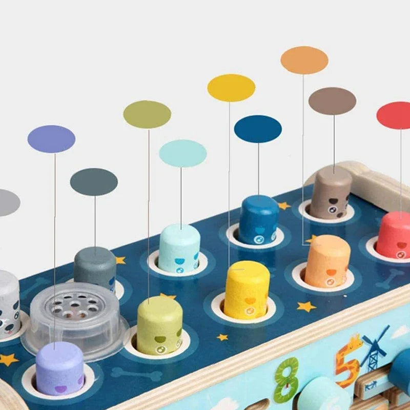 KlopKlank™ – Montessori 3-in-1 Hammerspel, Xylofoon Sorteerbox – Educatief Houten Speelgoed