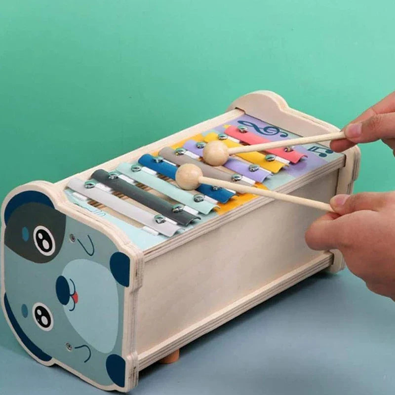 KlopKlank™ – Montessori 3-in-1 Hammerspel, Xylofoon Sorteerbox – Educatief Houten Speelgoed