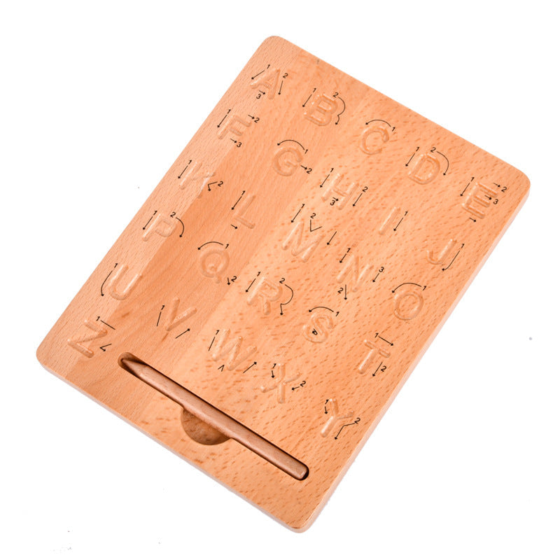 AlphaTrace™ – Montessori Houten Oefenbord – Educatief Alfabet Leren