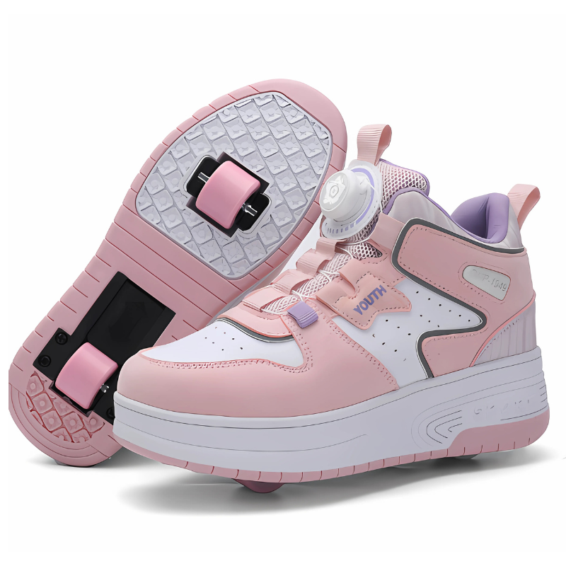SneakRoll™ – Verstelbare Sneakers met Inklapbare Wieltjes – Kinderschoenen Avontuur Set