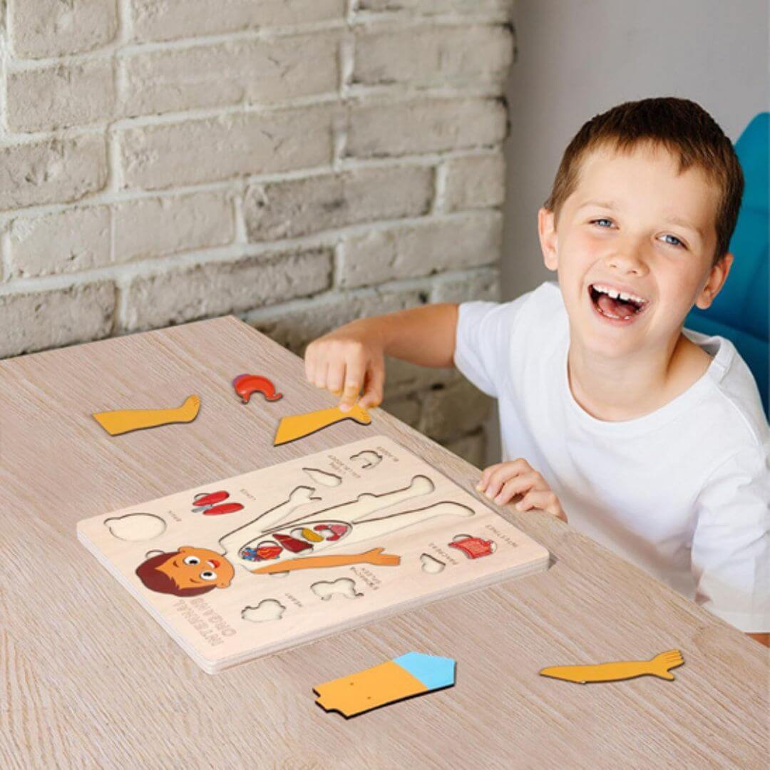 BodyWise™ – Educatieve Houten Anatomie Puzzel – Ontdek het Menselijk Lichaam