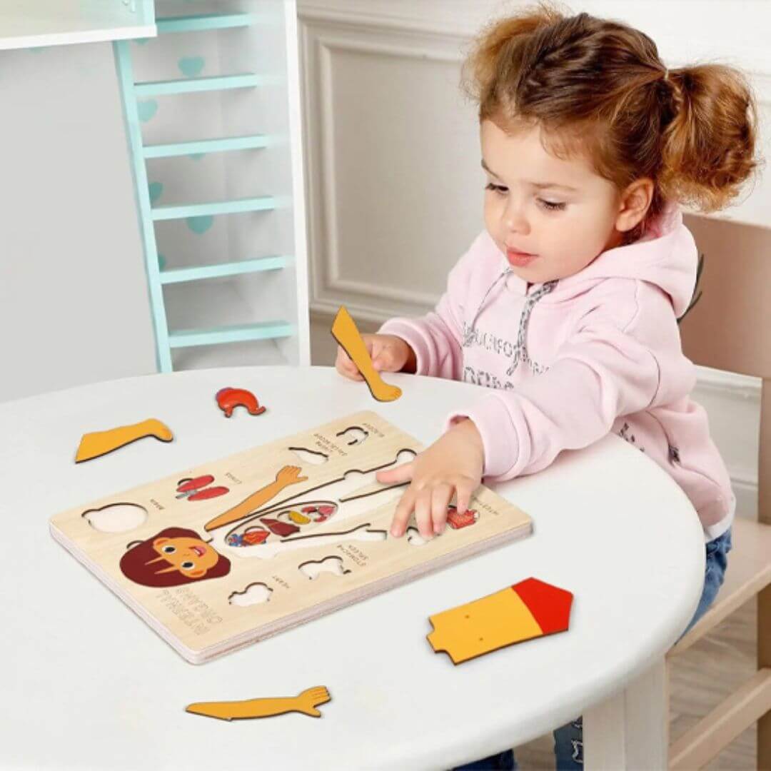 BodyWise™ – Educatieve Houten Anatomie Puzzel – Ontdek het Menselijk Lichaam