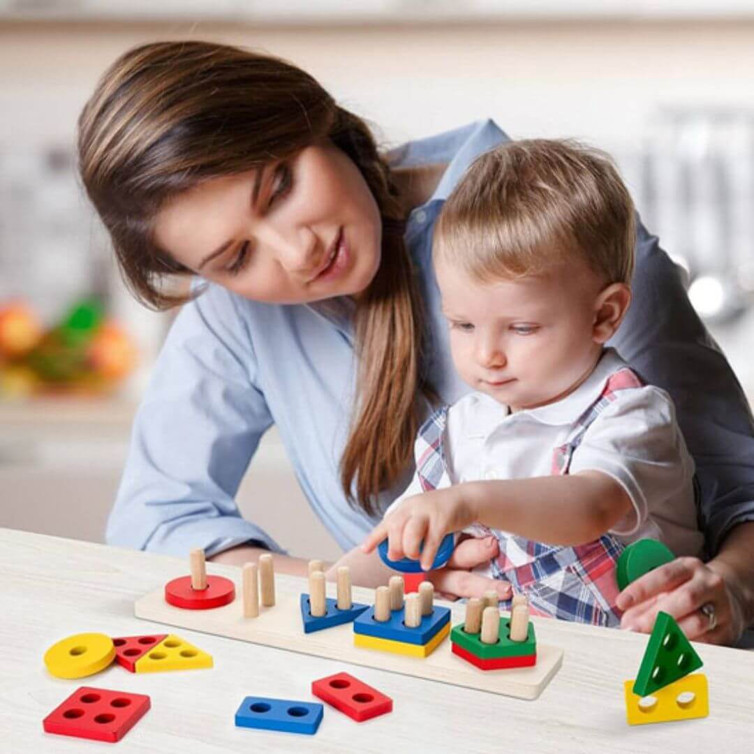 HoutHarmonie™ – Familie Houten Puzzel – Educatief Gezellig Spel