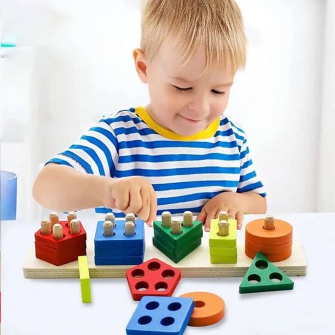 HoutHarmonie™ – Familie Houten Puzzel – Educatief Gezellig Spel