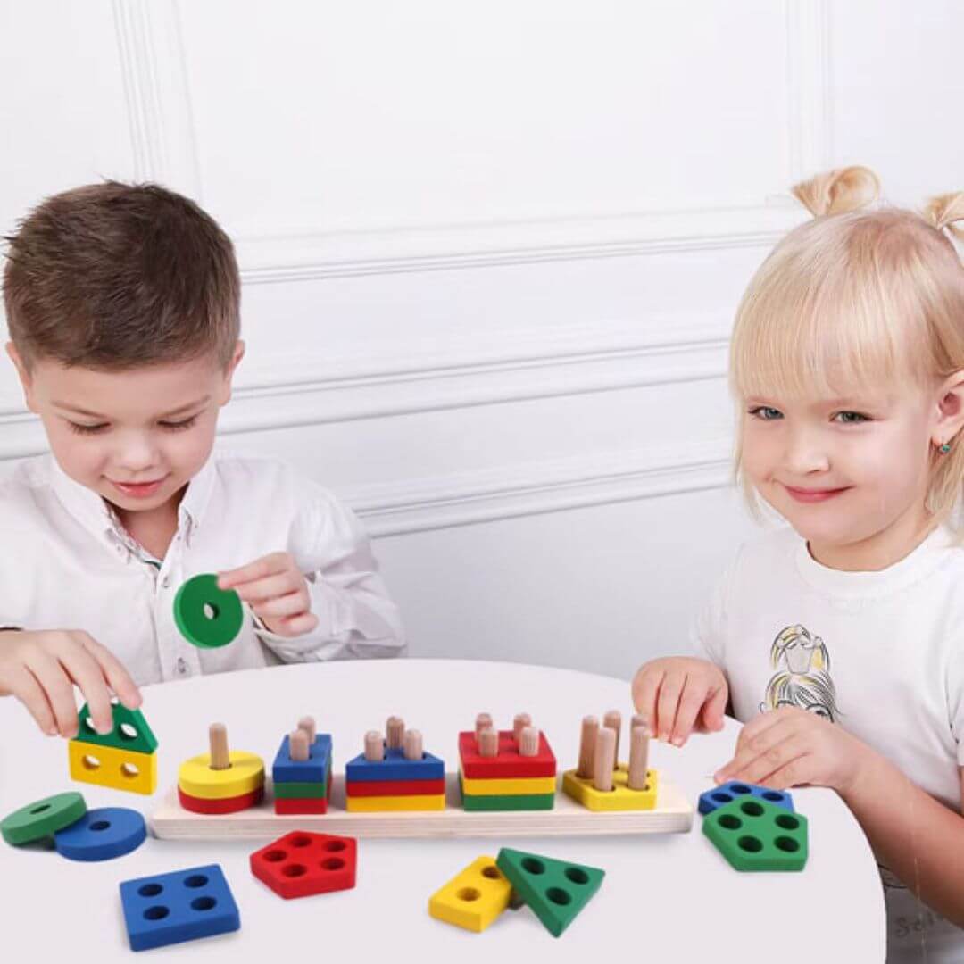 HoutHarmonie™ – Familie Houten Puzzel – Educatief Gezellig Spel