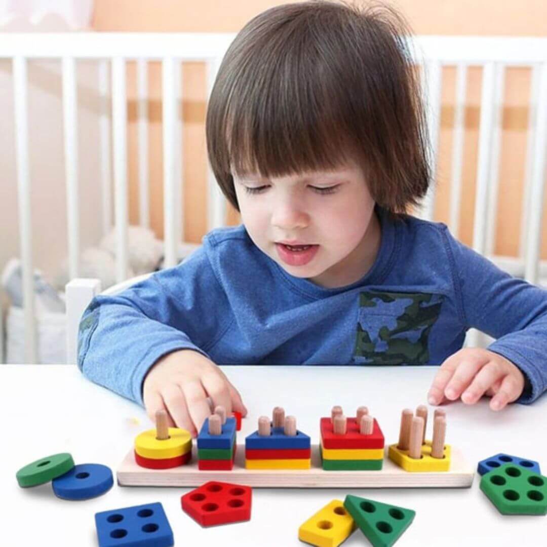 HoutHarmonie™ – Familie Houten Puzzel – Educatief Gezellig Spel