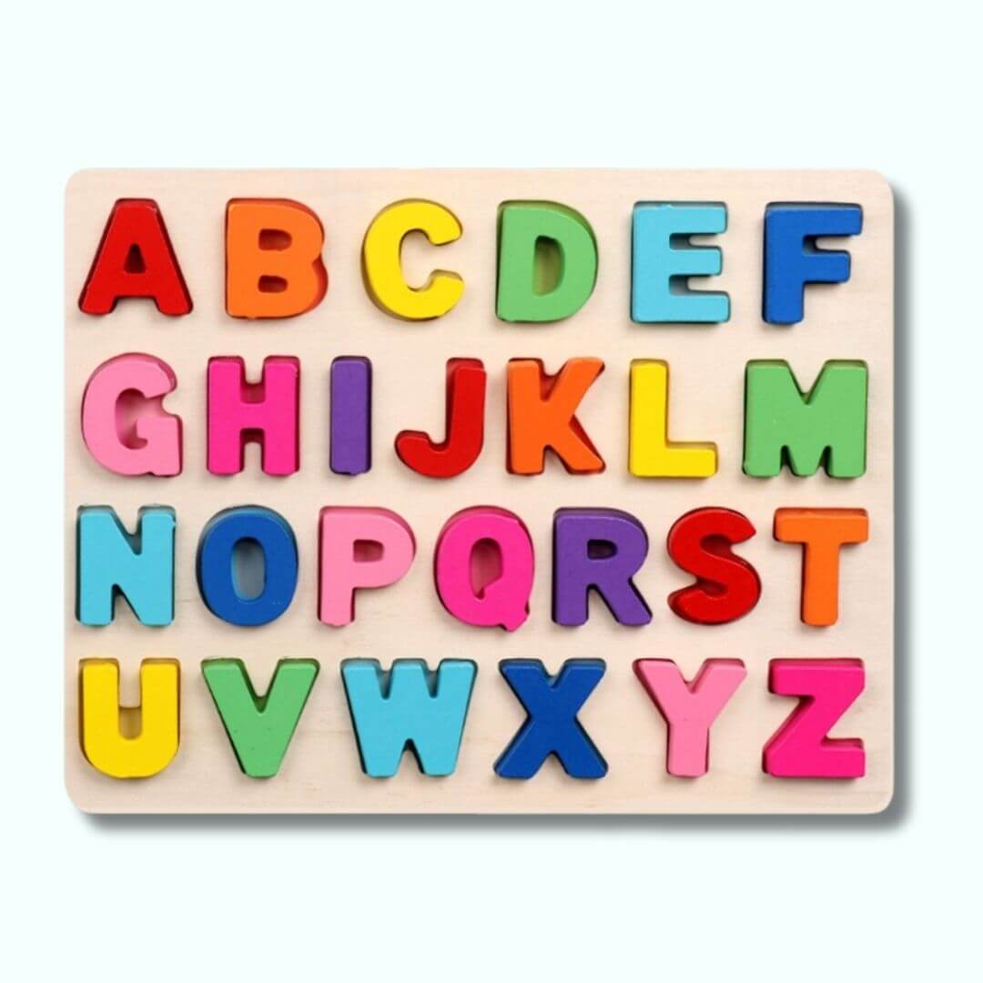 LetterLern™ – Houten Alfabet Cijfer Puzzel – Educatief Montessori Speelgoed