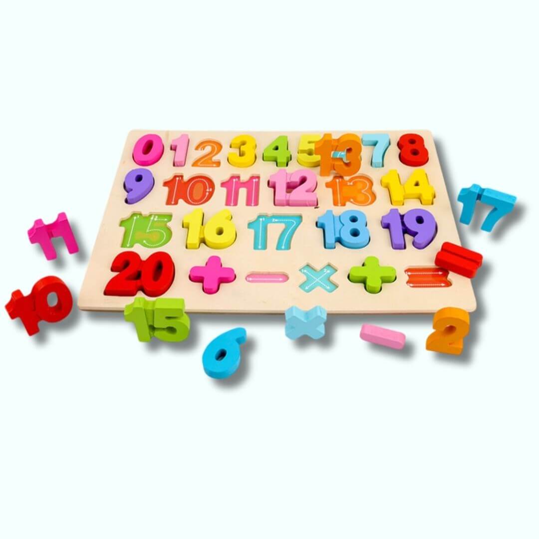 LetterLern™ – Houten Alfabet Cijfer Puzzel – Educatief Montessori Speelgoed
