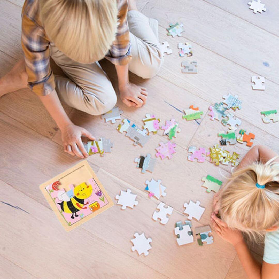 KleurKlomp™ – Houten Vorm- en Kleurenpuzzel – Vrolijk Educatief Speelgoed