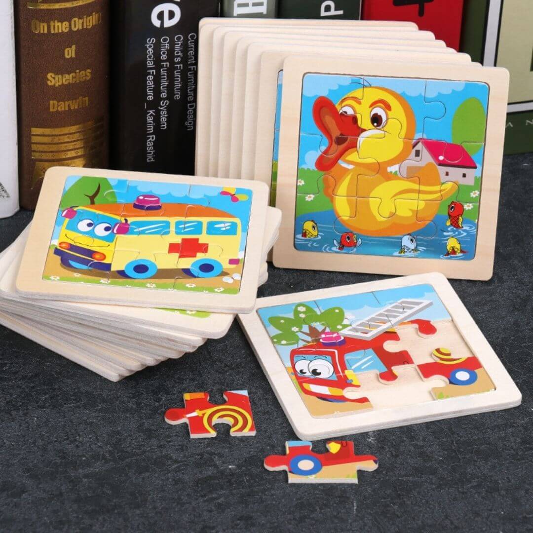 KleurKlomp™ – Houten Vorm- en Kleurenpuzzel – Vrolijk Educatief Speelgoed