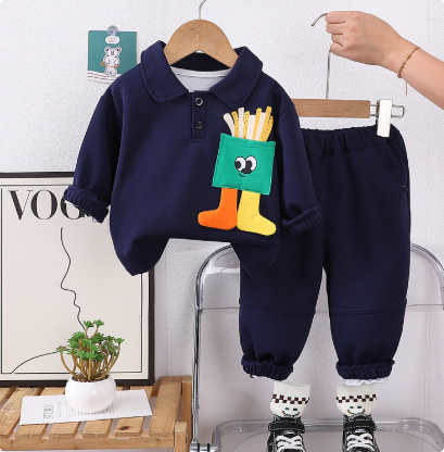 SnackSteps™ – Speelse Set met Frietjesprint – Unisex Kinderoutfit