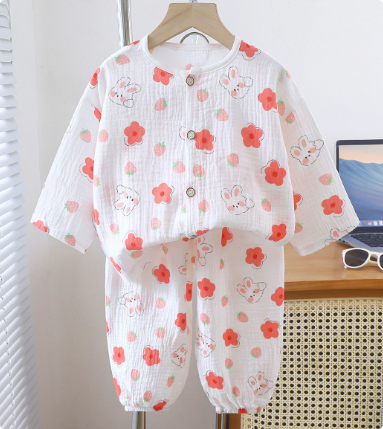 SkyJoy™ – Linnen Pyjamaset met Regenboogprint – Kinder Nachtkleding