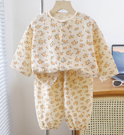 SkyJoy™ – Linnen Pyjamaset met Regenboogprint – Kinder Nachtkleding