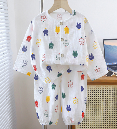SkyJoy™ – Linnen Pyjamaset met Regenboogprint – Kinder Nachtkleding