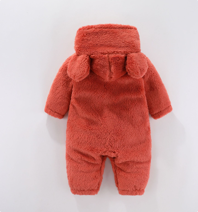 CozyHood™ – Warme Fleece Romper met Capuchon – Comfortabele Babyoutfit