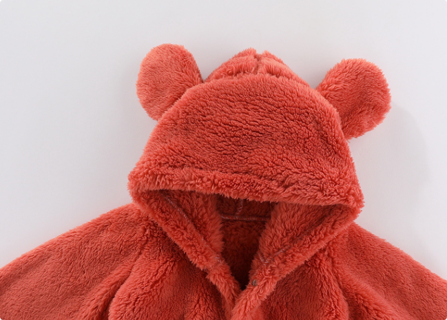CozyHood™ – Warme Fleece Romper met Capuchon – Comfortabele Babyoutfit