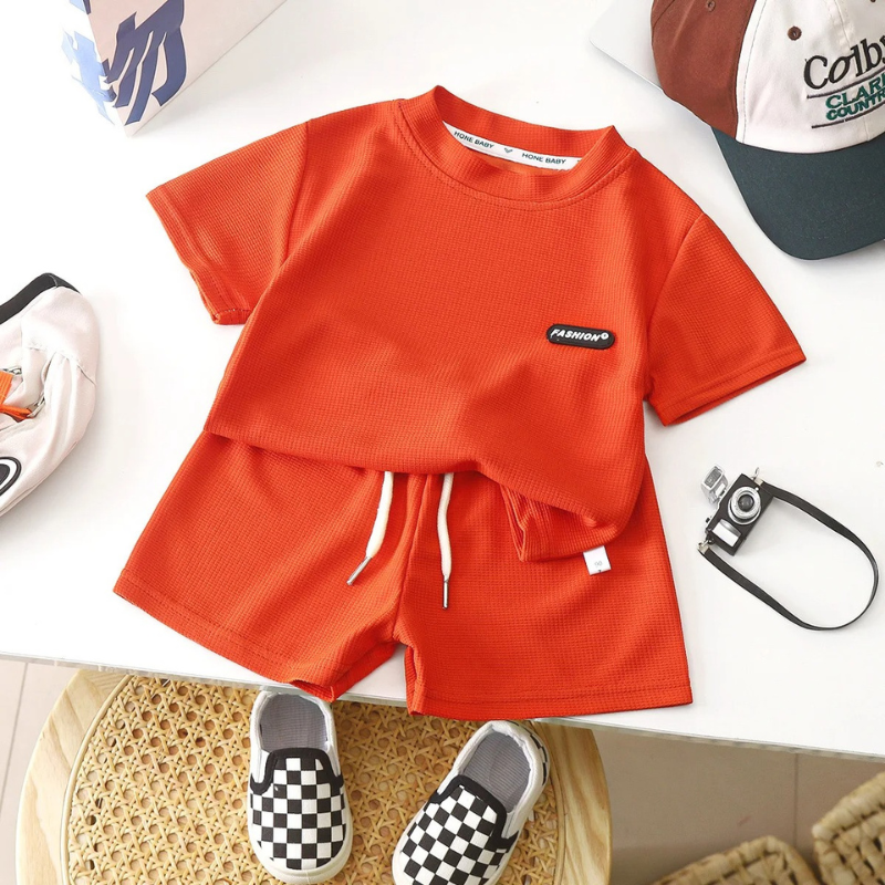 BrightFlex™ – Zomerset met Stretchkatoen – Jongens Outfit voor Warme Dagen