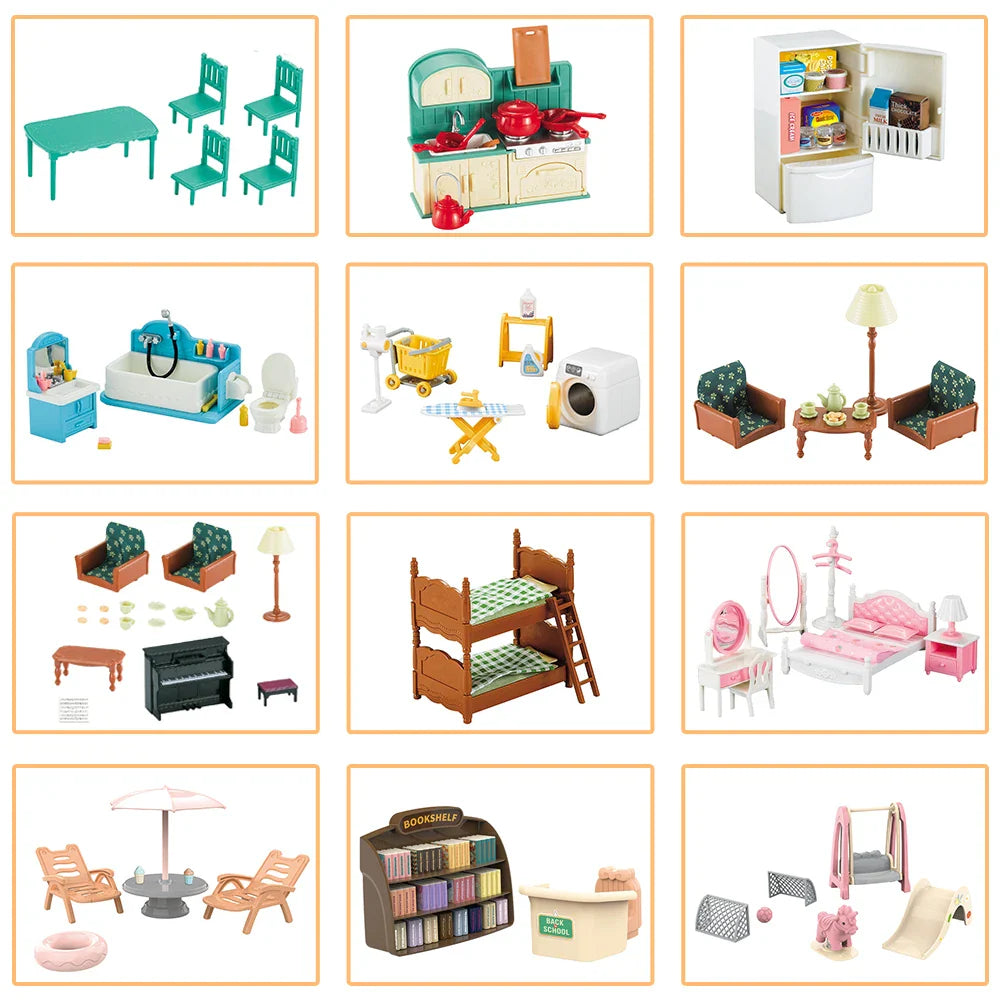 MiniVillaSet™ – 1:12 Poppenhuis Keuken & Dinette – Complete Miniatuurinrichting
