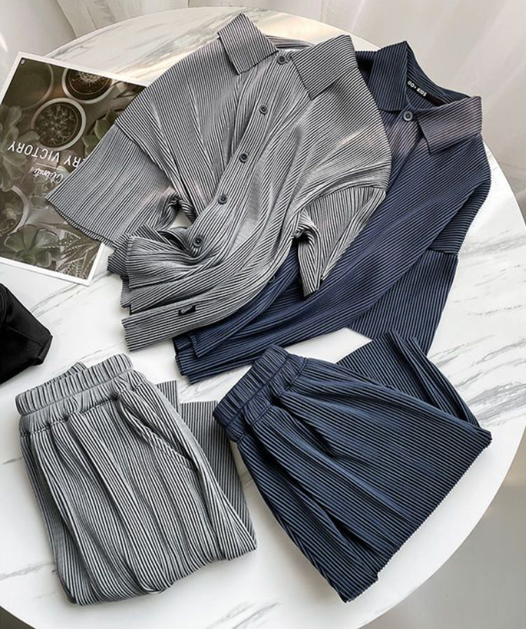 StripeEase™ – Oversized Set met Strepen – Uniseks Zomeroutfit voor Kinderen