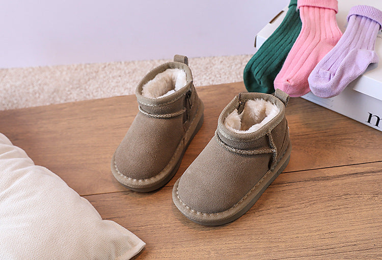 TinyTrail™ – Warme Enkellaarsjes met Rits – Comfortabele Baby Winterschoenen