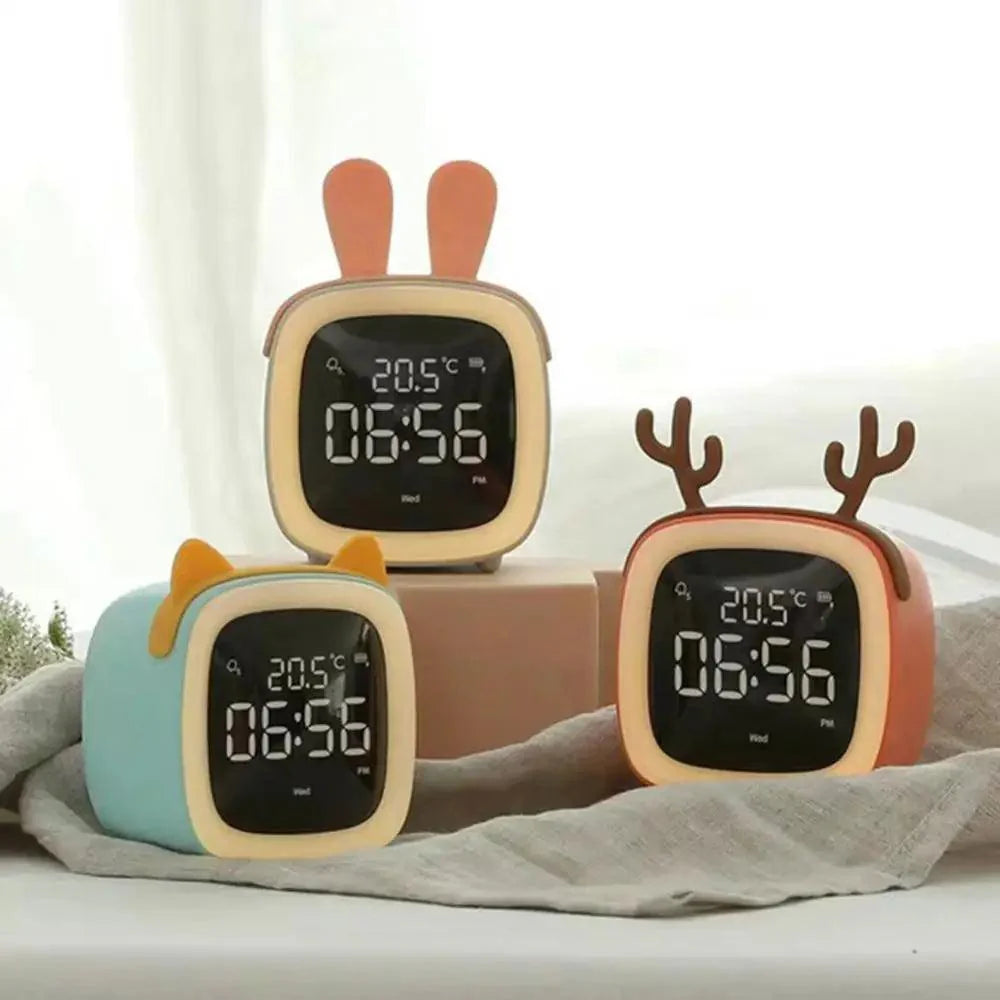 BunnyGlow™ – Cartoon LED Wekkerlamp – Speelse Nachtlamp met Alarmfunctie